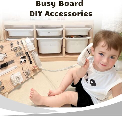 Montessori Wooden Colorful Busy Board DIY Hand Crank Gear Accessory -Toys for Toddler's Early Education- Sensory Board Materials for Kids-Activity Fidget Parts for Fine Mortor Skills in Kuwait