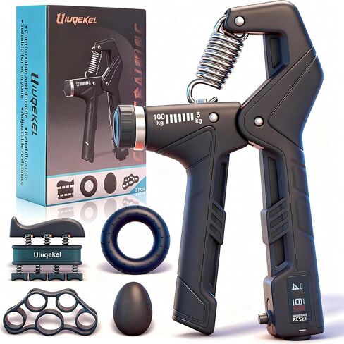 Grip Strength Trainer, 5-Level Adjustable Hand Gripper (11-220 lbs) Hand Exerciser & Forearm Strengthener, Grip Exerciser for Home Gym Workout & Fitness Equipment, Men & Women in Saudi Arabia