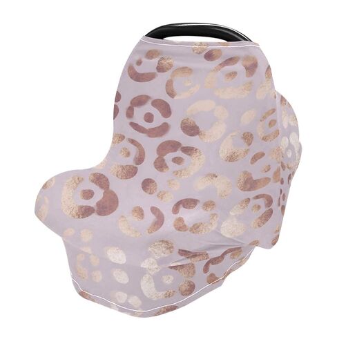 Leopard Print Cheetah Rose Gold Nursing Cover Breastfeeding Scarf, Car Seat Covers for Babies Infant Stretchy Soft Breathable Multi-Use Cover Ups, Gift for Boys Girls in Saudi Arabia