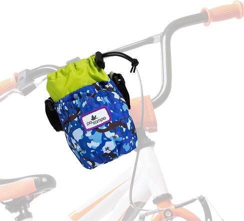 Po Campo Kids Bike Water Bottle Bag – Bolt Handlebar Bag for Bicycles & Scooters – Colorful, Fabric Water Bottle Carrier with Detachable Shoulder Strap for Boys & Girls (Aquatic) in Saudi Arabia