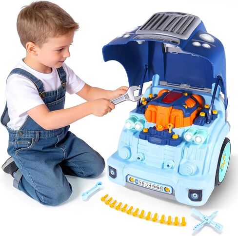 Interactive Truck Engine Toy with Removable Parts - Lights, Sounds, and Fun for Young Mechanics -Unleash their Creativity and Motor Skills with this Truck Engine Toy- Ideal Gift for 3-5-Year-Old Boys in Saudi Arabia