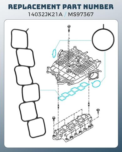 مجموعة حشية حقن الوقود العلوي تناسب إنفينيتي Q50 Q60 Q70 QX50 QX70 EX35 EX37 FX35 FX37 G35 G37 M35 M37، مناسبة لنيسان 350Z 370Z، استبدل 14032JK21A MS97367 in Kuwait