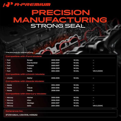 مجموعة حشية حقن الوقود العلوي A-Premium متوافقة مع Ford Escape 05-08، Fusion، Taurus، Five Hundred، Freestyle & Mazda 6، Tribute & Lincoln Zephyr & Mercury Mariner، Milan، Sable، Montego in Saudi Arabia