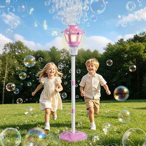 2 Pack Street Lamp Bubble Machine with Light, Rechargeable Outdoor Summer Bubbles Toys for Kids & Adults, Bubble Blower and Wand Toy, Birthday Christmas Party Gifts for Toddlers Teens in Kuwait