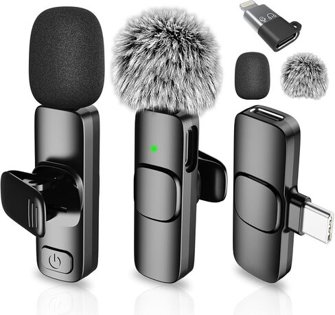SmaFun Wireless Lavalier Microphone for iPhone, Android, iPad, Tablets, Wireless Microphone with Intelligent Noise Canceling for Vlogging, YouTube, Interview, Lapel Mic with 6 Hours Working Time in Saudi Arabia