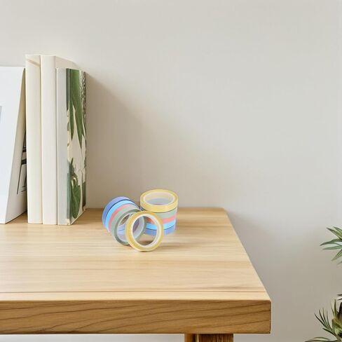 Healeved Removable Writable Sticky Tabs Tape 6mm X 5m, Adhesive Index Page Markers for Office and School, 10 Rolls Pastel Colors in Kuwait