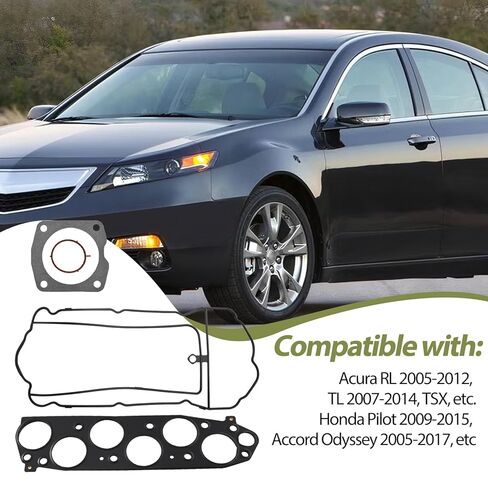 MS19700 Upper Intake Manifold Gasket Fit for Honda Odyssey Accord Pilot Crosstour & Acura RL TL TSX 2005-2017, Fuel Injection Gasket Kit Replaces 037-4889 in Kuwait