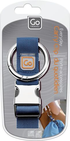 Go Travel Carry Clip, Carabiner Clip for Carrying Jackets, Umbrellas, and Shopping Bags, Easy Attachment to Luggage Bags, Travel Essentials, Blue in Saudi Arabia