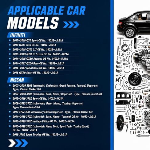 مجموعة حشية حقن الوقود الكاملة MS97367 متوافقة مع 2007-2019 إنفينيتي EX35 EX37 G25 G35 G37،2007-2019 350Z 370Z in Kuwait