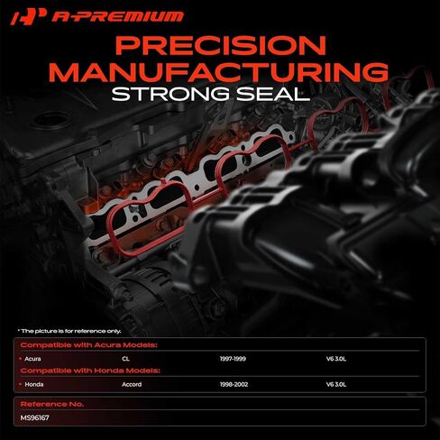 A-Premium Upper Fuel Injection Plenum Gasket Set Compatible with Honda Accord 1998-2002 & Acura CL 1997-1999, 3.0L in Kuwait
