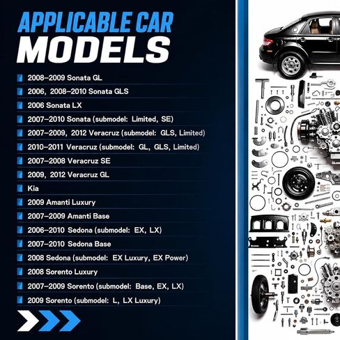 مجموعة حشية حقن الوقود MS97227 متوافقة مع 2006-2011 Hyundai Azera Sonata Entourage Santa Fe Veracruz Genesis؛ 2006-2010 كيا سيدونا استبدال مجموعة حشية السحب الكاملة MS97227 in Kuwait