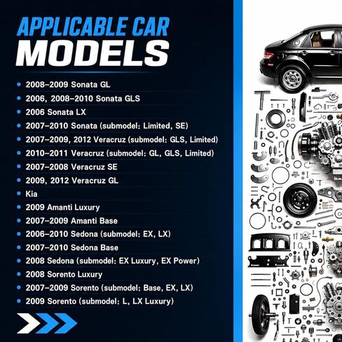 مجموعة حشية حقن الوقود MS97227 متوافقة مع 2006-2011 Hyundai Azera Sonata Entourage Santa Fe Veracruz Genesis؛ 2006-2010 كيا سيدونا استبدال مجموعة حشية السحب الكاملة MS97227 in Kuwait