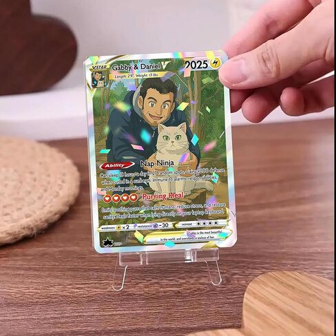 بطاقات مخصصة للقطط ثلاثية الأبعاد من الأكريليك لقططك، حيوانات أليفة مخصصة من Holofoil أكريليك بطاقة نمط الرسوم المتحركة، بطاقة تجارية ثلاثية الأبعاد هدايا للحيوانات الأليفة لأصدقائك ذوي الفراء، والزوجة، والزوج، وله، لها in Kuwait