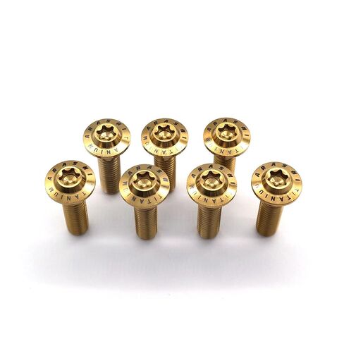Arashi Mounting Bolts for Brake Discs Rotors M8 x 30mm x 1.25 mm Pitch Titanium Alloy Tapered Torx Screws Hex Allen Socket Head Gold Motorcycle Accessories Parts Pack of 10 in Kuwait