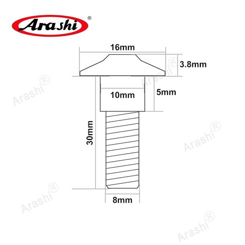 Arashi Mounting Bolts for Brake Discs Rotors M8 x 30mm x 1.25 mm Pitch Titanium Alloy Tapered Torx Screws Hex Allen Socket Head Gold Motorcycle Accessories Parts Pack of 10 in Kuwait