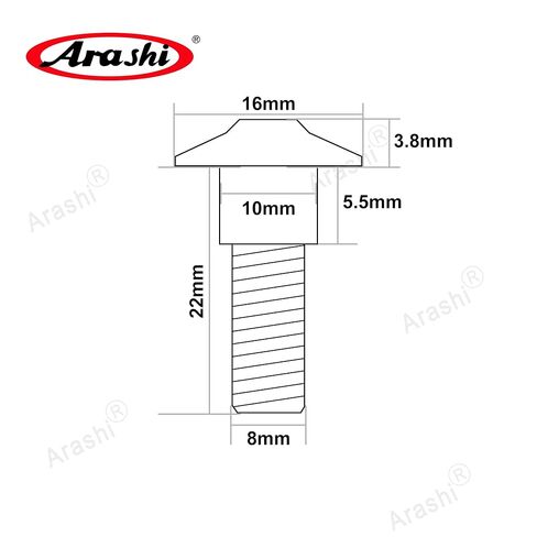 Arashi 5 قطع M8x22mm سبائك التيتانيوم الخلفية قرص الفرامل الدوار تصاعد مسامير ل GSXR 600 750 1000 1300 Hayabusa SV 650 1000، YZF R1 R6 R7 MT07 FZ07 MT09 FZ09، NC700 S X، G310GS ABS، ذهبي in Kuwait