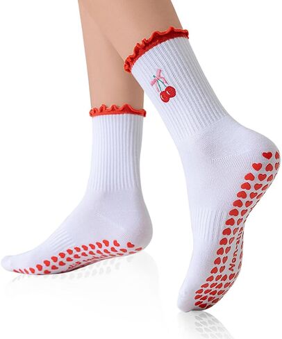 3 Pairs Pilates Socks with Grips for Women, Non Slip Yoga Grip Socks, Grippy Ballet Barre Socks for Dance Hospital in Saudi Arabia