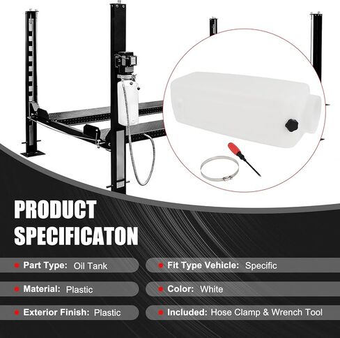 Oil Reservoir Tank Replacement For DURO Lift For White Oil Container Lift Motor Auto Lift Power Unit Compatible with Prokar, Eagle,Tuxedo Lift & Strong Arm,Pro Line,Iron Horse. in Kuwait