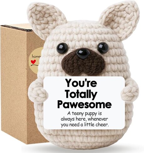 French Bulldog Gifts for French Bulldog Lovers,Emotional Support Inspirational Stress Relief Crochet Dog for Dog Dad Teacher Friend Graduation, Handmade Cute Frenchie Desk Decor in Kuwait