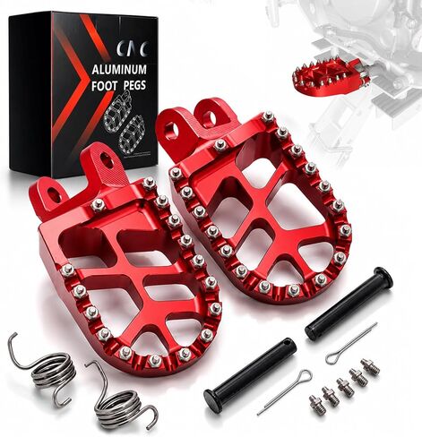 JFG RACING Dirt Bike Foot Pegs,Billet Footpegs Pedal Rest for XR650L 92-21/XR600R 89-00/KLX250 06-20/KLX250S 09-14/KLR650 87-07/CRM250 89-98/KLX300R CR85R CR85RB CR85R CR85RB KLX250R KLX650 CRF1000L in Saudi Arabia