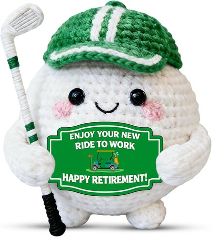 Golf Retirement Gifts for Men Women - Positive Golf Gifts for Father Mother Boss Coworker Employee Husband Grandpa Golfers Lovers, Funny Crochet Golf Ball for Retired Men Women Golfer Enthusiasts in Kuwait