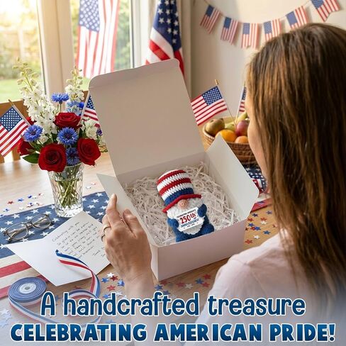 250th Anniversary USA Crochet - Gifts for Men Women Friends Brother Dad Grandpa, Celebrate America's Anniversary Crochet, 1776-2026 America Gnome Gift for Independence Day and 4th of July in Kuwait