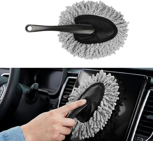 Car Dash Duster Brush, Soft Microfiber Multi-Functional Auto Dash Dust Cleaning Brush, Scratch Free Dusting Tool for Cleaning Vehicle Home Kitchen Computer, Car Accessories (Blue) in Kuwait