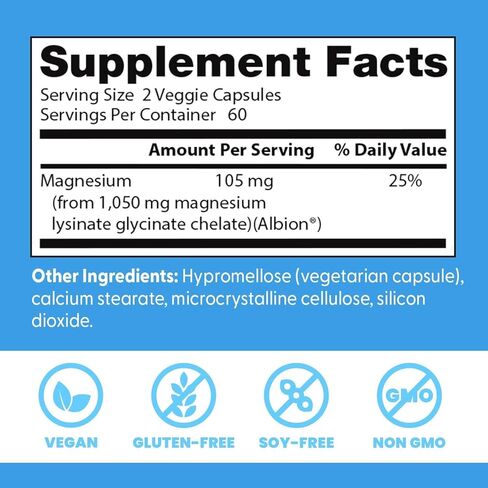 Doctor's Best High Absorption Magnesium Glycinate Lysinate 100% Chelated, Non-GMO, Vegan, 120 Veggie Capsule (Pack of 1) in Saudi Arabia