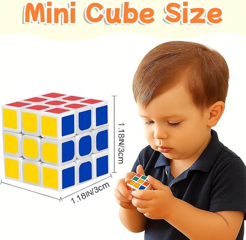 24 Pack Mini Puzzle Cubes Party Favors for Kids, 3x3 Mini Magic Cube Puzzle Prize Set for Kids School Rewards, 1.18inch Bulk Small Toys for Party, Birthday, Christmas Stocking in Kuwait