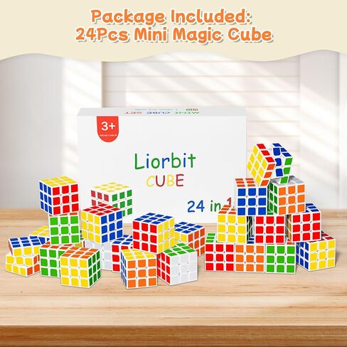 24 Pack Mini Puzzle Cubes Party Favors for Kids, 3x3 Mini Magic Cube Puzzle Prize Set for Kids School Rewards, 1.18inch Bulk Small Toys for Party, Birthday, Christmas Stocking in Kuwait