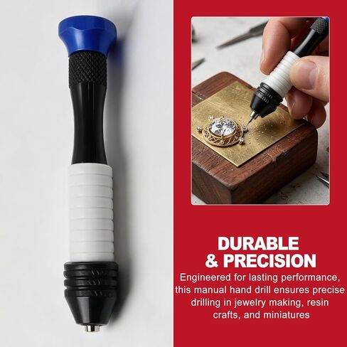 KlayXira 26 Piece Pin Vise Hand Drill Kit with Small Drill Bits Including 1mm - Precision Micro Craft Drill for Jewelry Making, Stones and Crystals, Resin Hobbyists (Blue) in Kuwait
