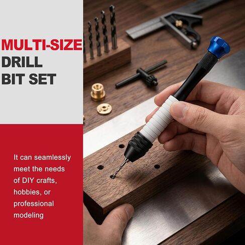 KlayXira 26 Piece Pin Vise Hand Drill Kit with Small Drill Bits Including 1mm - Precision Micro Craft Drill for Jewelry Making, Stones and Crystals, Resin Hobbyists (Blue) in Kuwait