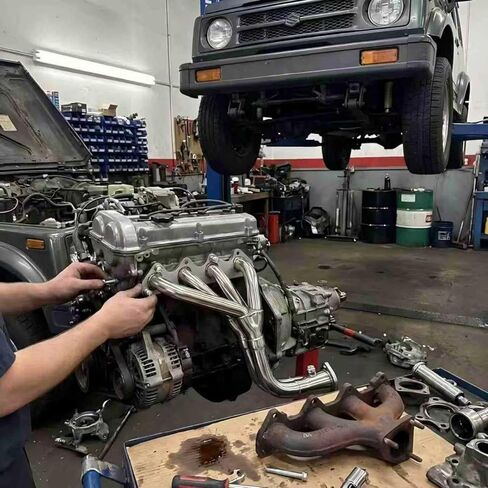 304 Stainless Steel Exhaust Header for 1989-1994 Geo Tracker 1.6L SOHC L4, 1986-1996 Suzuki Samurai 1.3L SOHC, 1989-1994 Suzuki Sidekick 1.6L SOHC in Kuwait