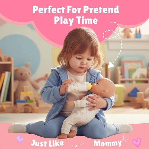 زجاجات الدمية السحرية من Mommy & Me | مجموعة إطعام الحليب والعصير المختفية - للأعمار من 3 سنوات فما فوق (عبوتان) in Kuwait