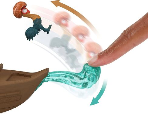 Mattel Disney Toys, Moana Small Doll & Floating Boat Playset with Heihei Rooster Figure, Wave Launcher & 2 Accessories, Inspired by Movie in Kuwait