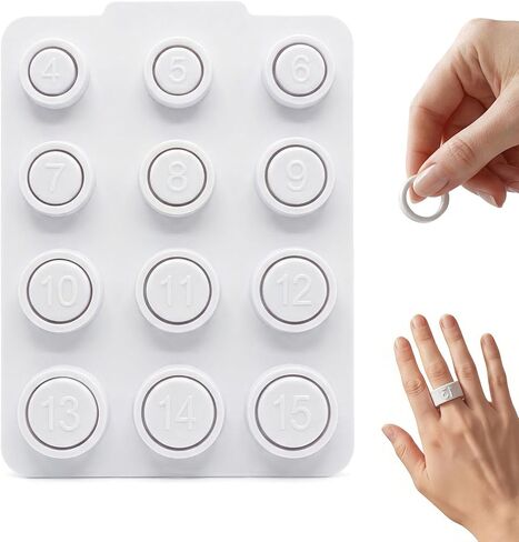 مجموعة مقاسات الخاتم، متوافقة مع Oura Ring Gen 4، أداة قياس مقاس الخاتم للتحقق من ملاءمة الإصبع، المقاسات 4-15، اختبار التآكل على مدار 24 ساعة in Kuwait
