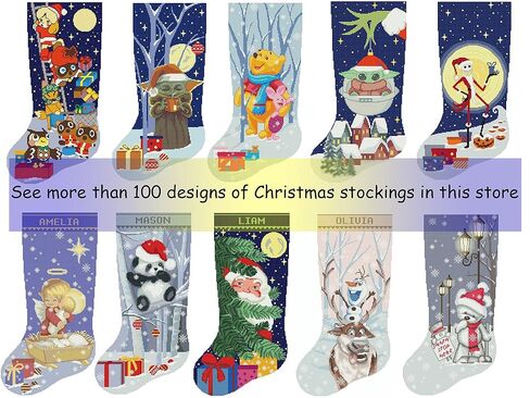 CrossStitchStyleArte أنماط عبر غرزة للبالغين، تخزين الحيوانات الأليفة عيد الميلاد شخصية، من السهل عد أنماط التطريز بسيطة للمبتدئين، لطيف سانا كلوز الملاكم الكلب تصميم DIY in Kuwait