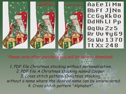 CrossStitchStyleArte أنماط عبر غرزة للبالغين، تخزين الحيوانات الأليفة عيد الميلاد شخصية، من السهل عد أنماط التطريز بسيطة للمبتدئين، لطيف سانا كلوز الملاكم الكلب تصميم DIY in Kuwait