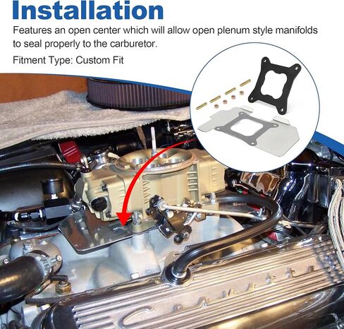 مجموعة درع الحرارة لمكربن ​​المحرك فاصل حشية عازل الألومنيوم 108-70 متوافق مع Holley Carbs 4010 4150 4160 in Kuwait