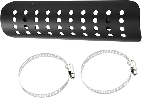 1Set Universal Motorcycle Exhaust Heat Shield Pipe Shield Exhaust Guard Muffler Protector for Harley with Holes Black Item Replacement in Kuwait