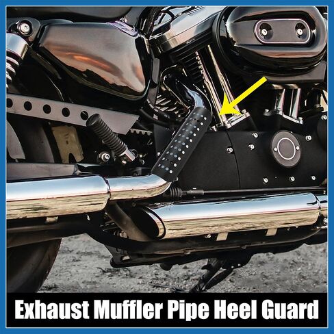 1Set Universal Motorcycle Exhaust Heat Shield Pipe Shield Exhaust Guard Muffler Protector for Harley with Holes Black Item Replacement in Kuwait