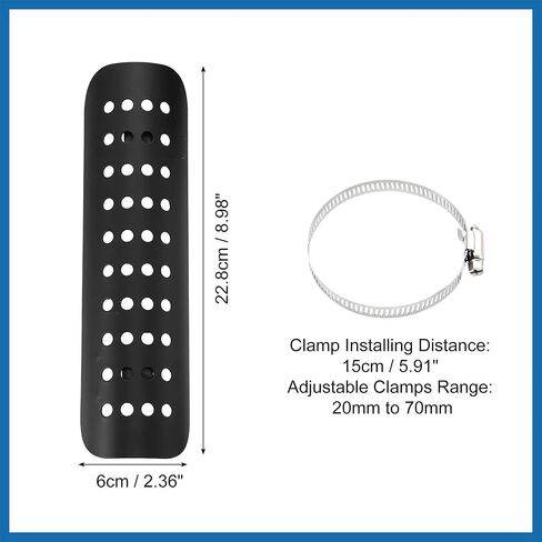 1Set Universal Motorcycle Exhaust Heat Shield Pipe Shield Exhaust Guard Muffler Protector for Harley with Holes Black Item Replacement in Kuwait