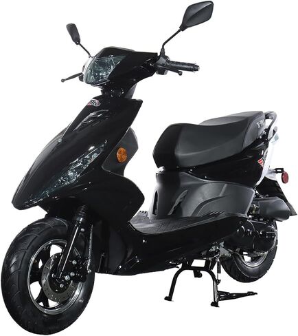 X-PRO Bali 50cc Gas Moped for Adults, Automatic 4-Stroke Engine, 10 Inch Wheels, LED Lights, EPA Approved Street Legal (Black) in Kuwait