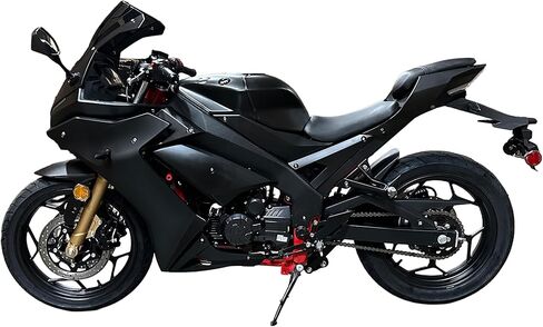 X22RR 250cc EFI دراجة نارية ذات 6 سرعات محقونة بالوقود، تستخدم في الشوارع والطرق السريعة، دراجة رياضية موفرة للوقود، 300 سم مكعب، تصميم شارع السباق مع لوحة رقمية بإطار أحمر وصدمات ذهبية in Kuwait