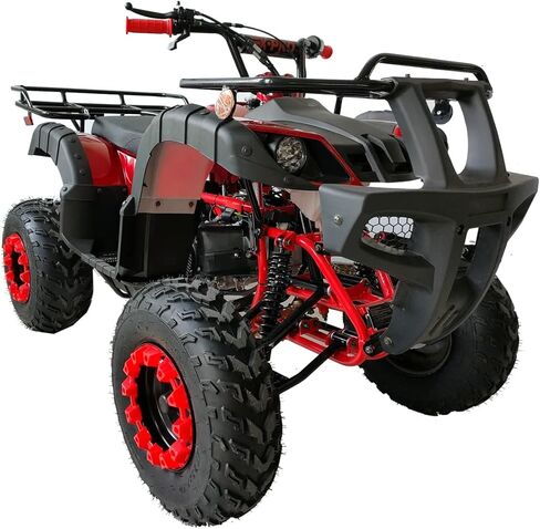 HHH 200cc ATV رباعية الحجم كاملة ATV كاملة الحجم كبيرة الحجم للبالغين والشباب، أضواء LED مطابقة الحافات وتلقائية مع عكس (أحمر) in Kuwait