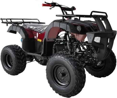 HHH 200cc ATV رباعية الحجم كاملة ATV كاملة الحجم كبيرة الحجم للبالغين والشباب، أضواء LED مطابقة الحافات وتلقائية مع عكس (أحمر) in Kuwait