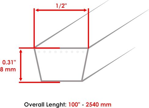 Caltric TCU16122 Drive Belt Compatible with John Deere Deck Power Flow Blower V-Belt in Kuwait