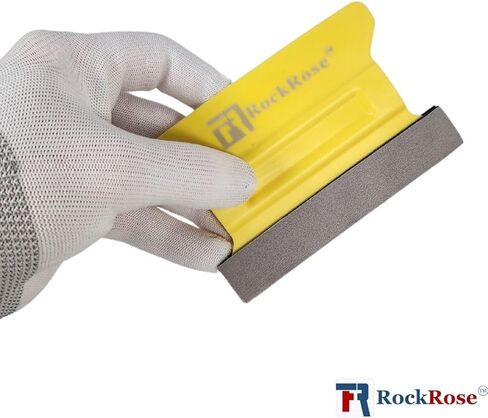 ممسحة جناح صفراء من RockRose مع حافة لباد - أداة احترافية لتلوين النوافذ لتغليف الفينيل التلقائي، وتنظيف الزجاج، والتفصيل، والتطبيقات المنزلية (عبوة من 3 وحدات) in Kuwait
