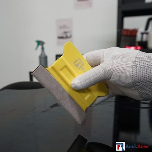 ممسحة جناح صفراء من RockRose مع حافة لباد - أداة احترافية لتلوين النوافذ لتغليف الفينيل التلقائي، وتنظيف الزجاج، والتفصيل، والتطبيقات المنزلية (عبوة من 3 وحدات) in Kuwait