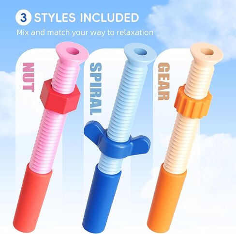 3 in 1 Pencil Fidgets for ADHD & Anxiety Relief,Fidget Pencil Topper with Spinner - Silent Sensory Stress Relief Tool for School,Office & Home,Assorted Fidget Pen Flipper Set, Classroom Essential in Kuwait